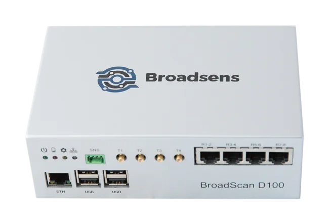 BroadScan D100 ultrasonic transmitter and receiver front view