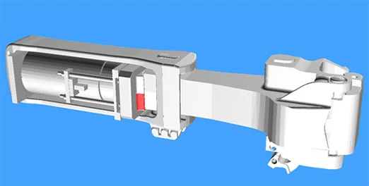 3d display with damage 3D train coupler model with damage detected