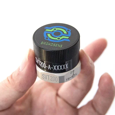 Ultra-compact wireless vibration sensor SVT200-A Compact wireless vibration sensor SVT200-A hold by hand